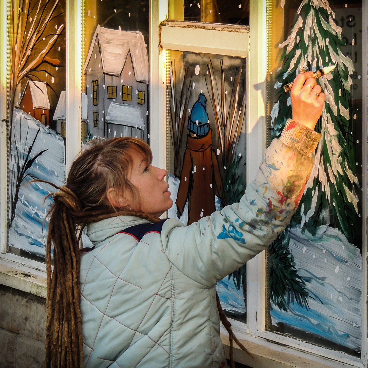 Winter Wonderland Window Painting  Christmas window painting, Winter window,  Window painting